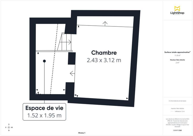 Appartement - 45 m² - 2 pièces