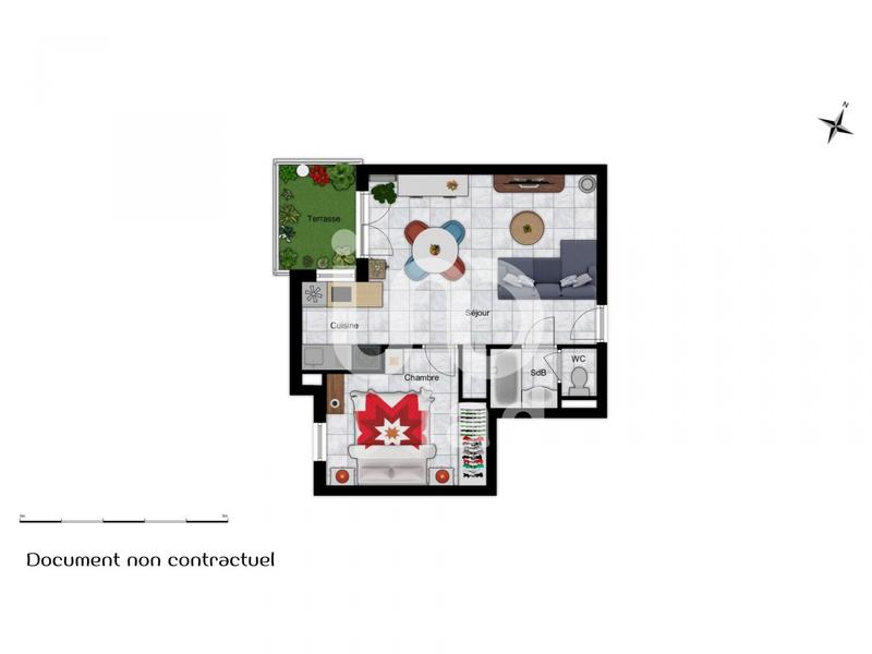 Appartement - 40 m² - 2 pièces