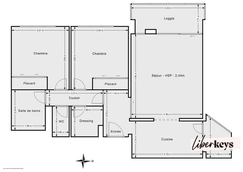 Appartement - 67 m² - 3 pièces