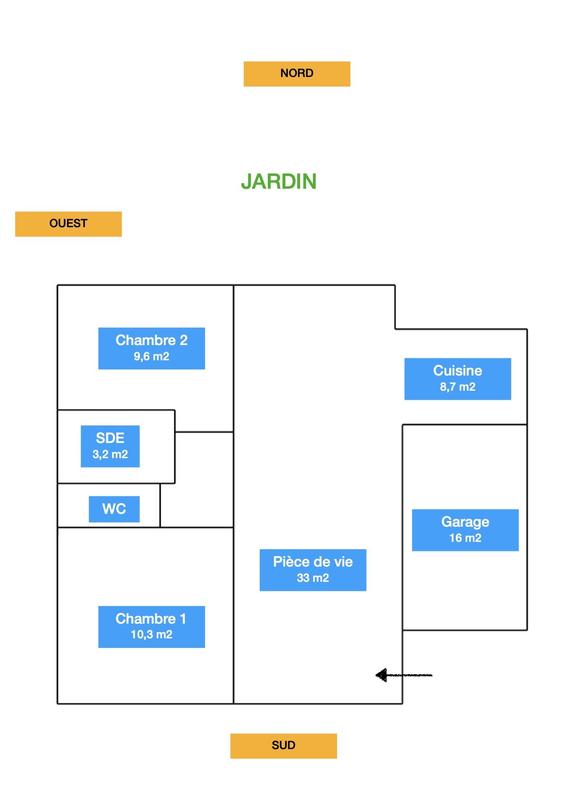 Maison - 69 m² - 3 pièces