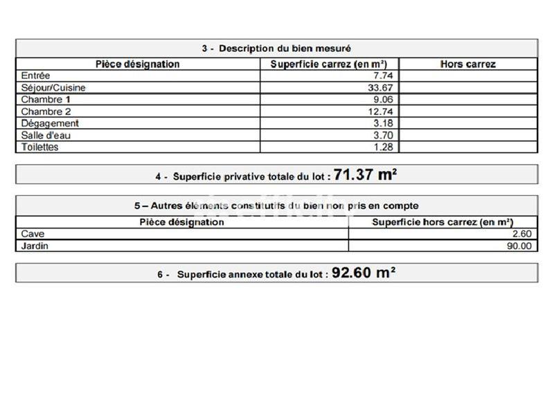 Appartement - 71 m² - 3 pièces
