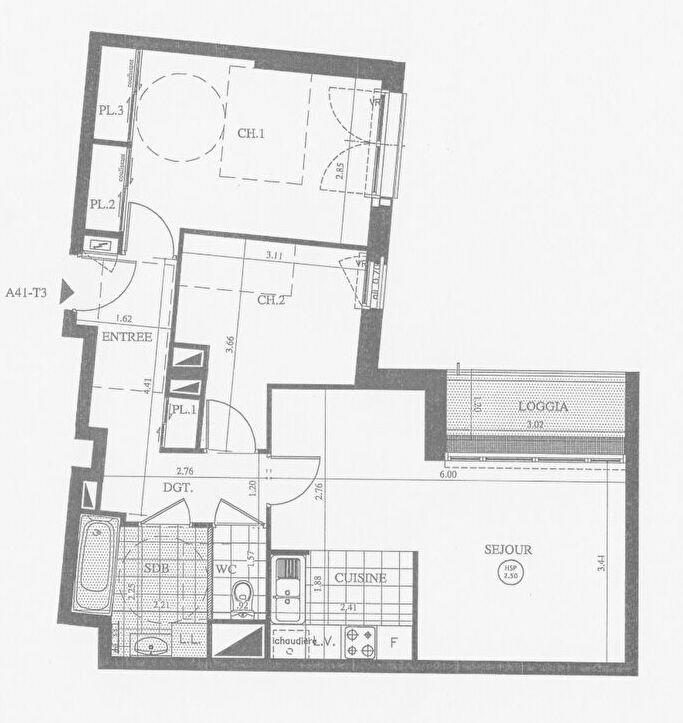 Appartement - 62 m² - 3 pièces