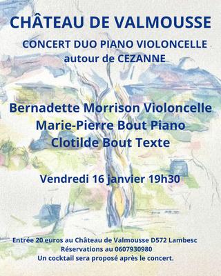 Concert piano violoncelle autour de Cézanne