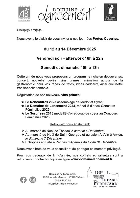 Journée portes ouvertes &quot;Domaine de lancement&quot;