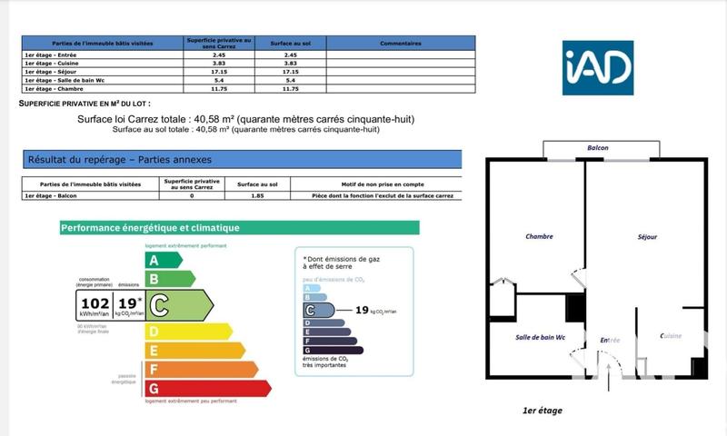 Appartement - 41 m² - 2 pièces
