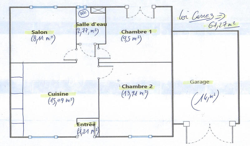Appartement - 68 m² - 3 pièces