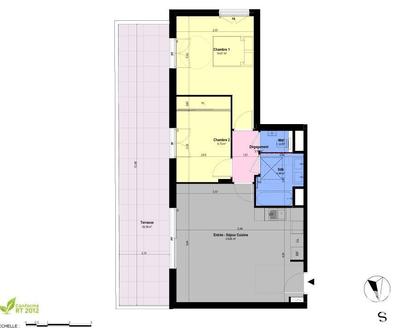 Appartement - 62 m² - 3 pièces