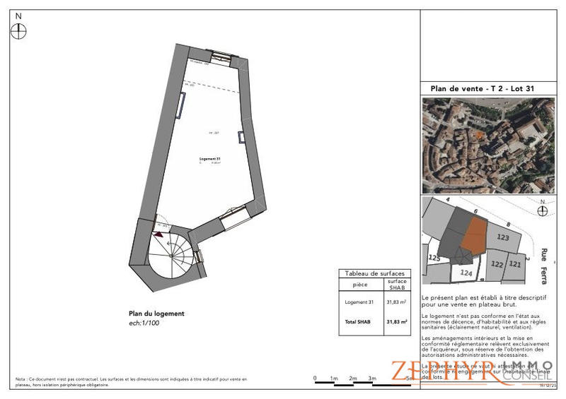 Appartement - 32 m² - 2 pièces