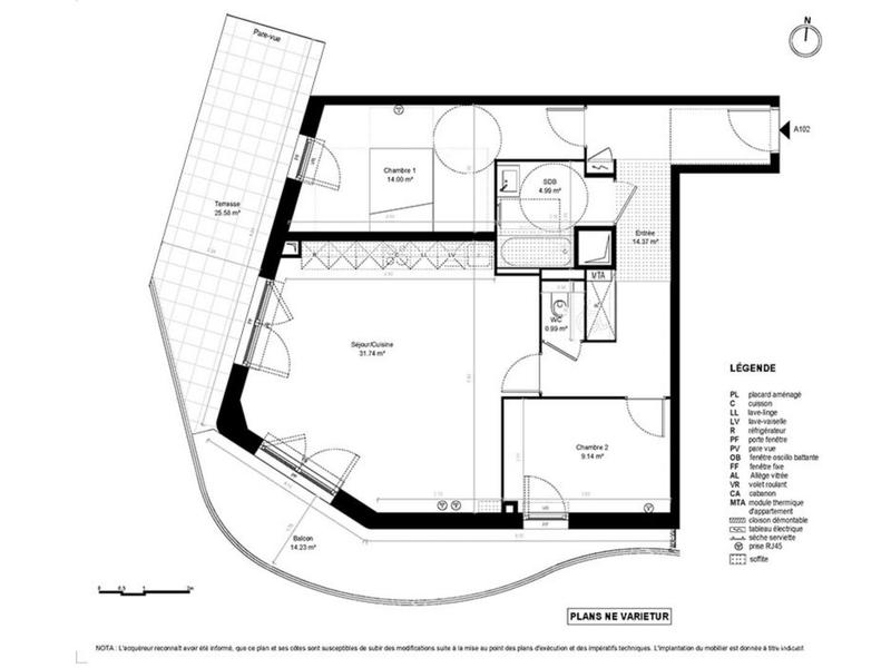 Appartement - 75 m² - 3 pièces