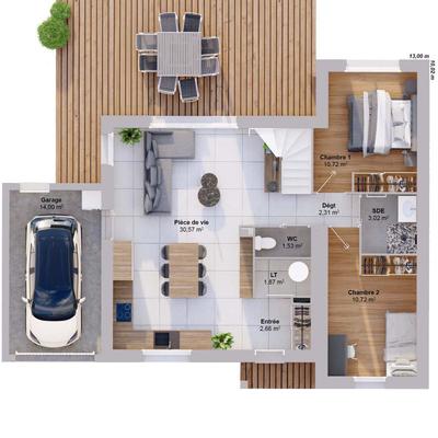 Maison - 99 m² - 6 pièces