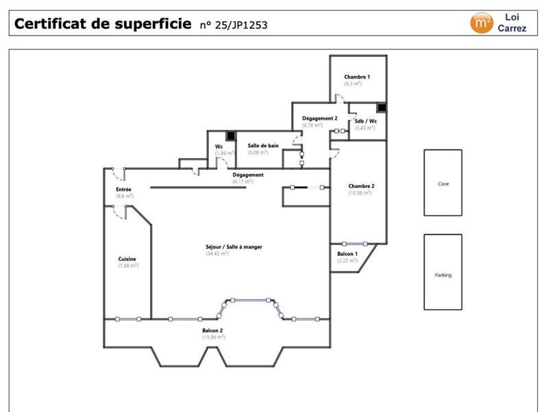 Appartement - 94 m² - 4 pièces