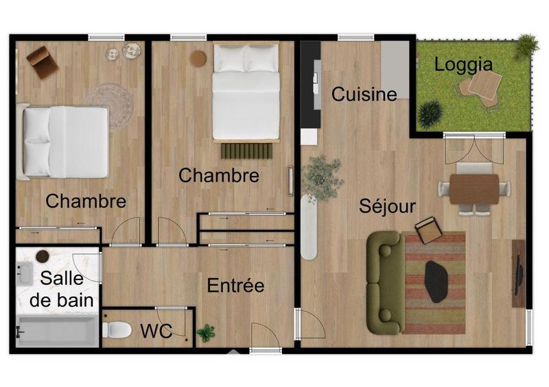 Appartement - 62 m² - 3 pièces