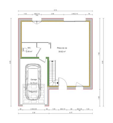 Maison - 90 m² - 5 pièces