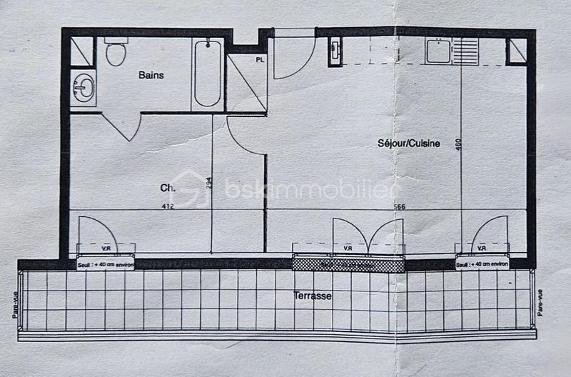 Appartement - 44 m² - 2 pièces