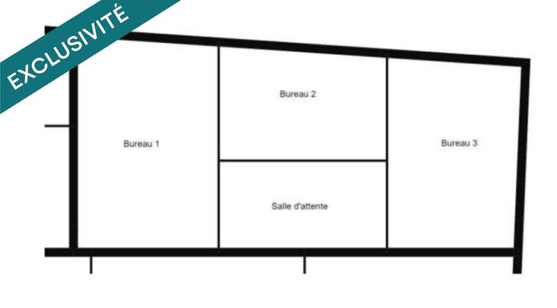 Bureau - 64 m² - 4 pièces