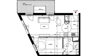 Appartement - 47 m² - 2 pièces