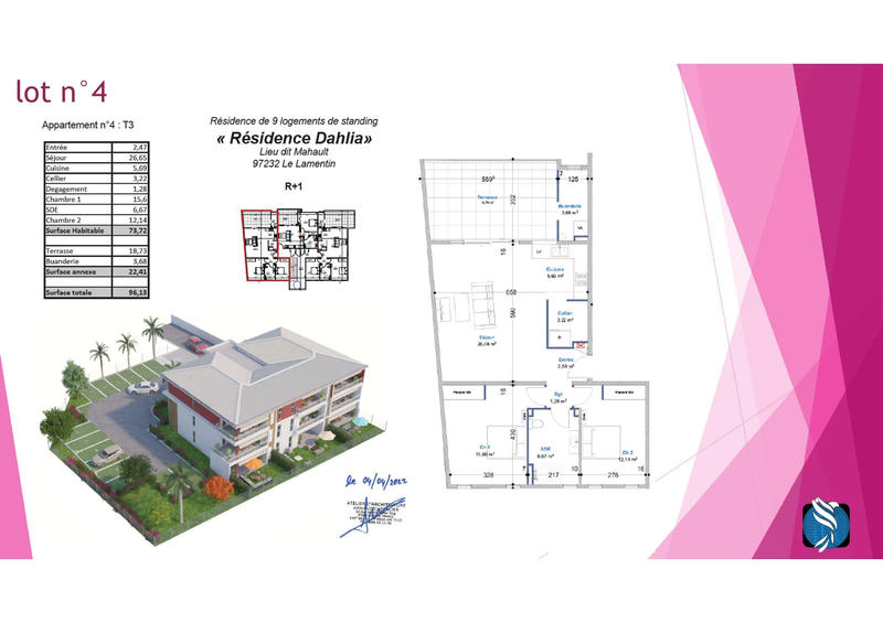 Appartement - 74 m² - 3 pièces