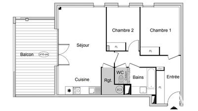 Appartement - 67 m² - 3 pièces