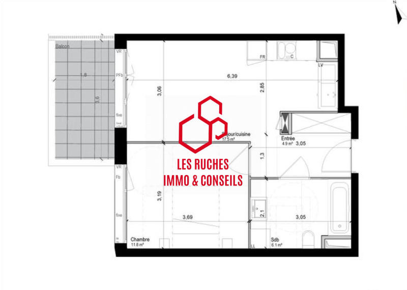 Appartement - 40 m² - 2 pièces