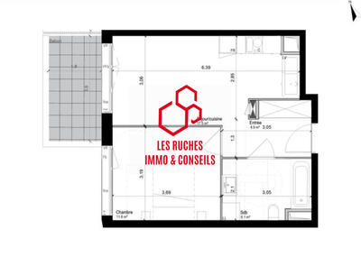 Appartement - 40 m² - 2 pièces
