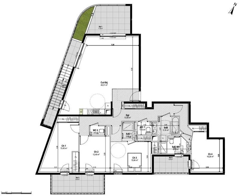 Appartement - 139 m² - 5 pièces