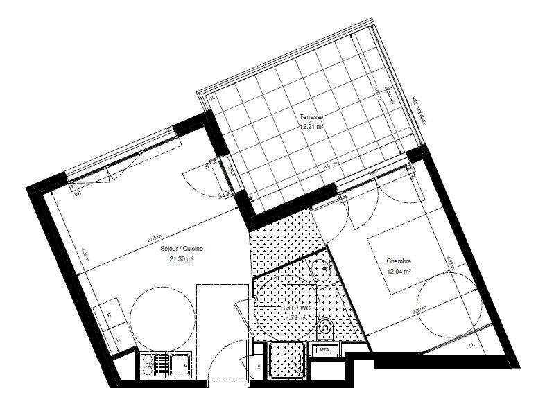 Appartement - 38 m² - 2 pièces