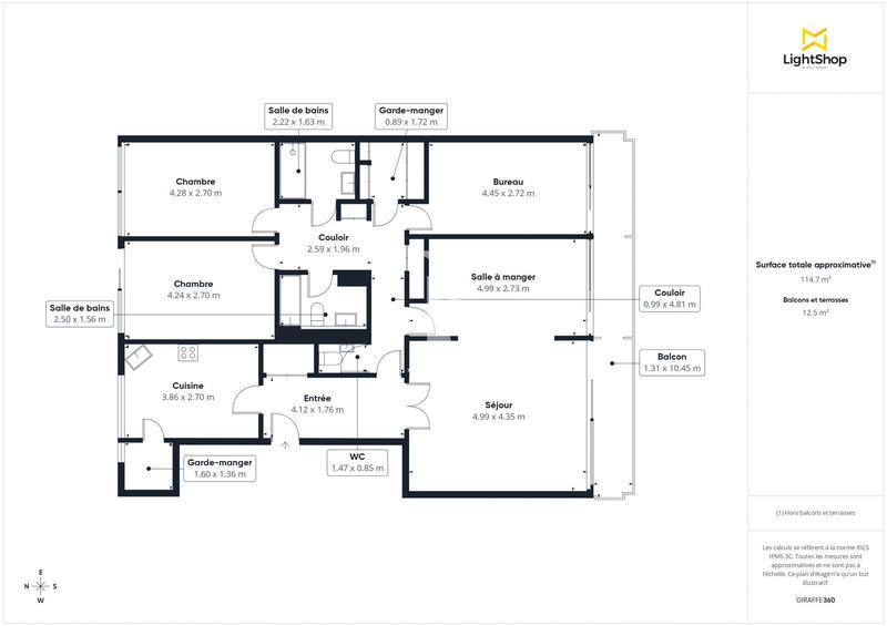 Appartement - 123 m² - 5 pièces