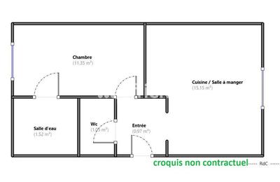 Appartement - 30 m² - 2 pièces