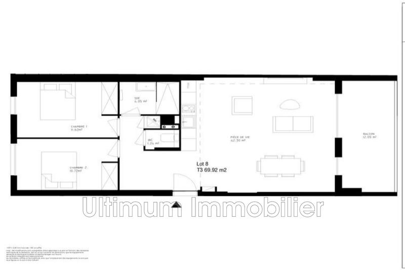 Appartement - 70 m² - 3 pièces