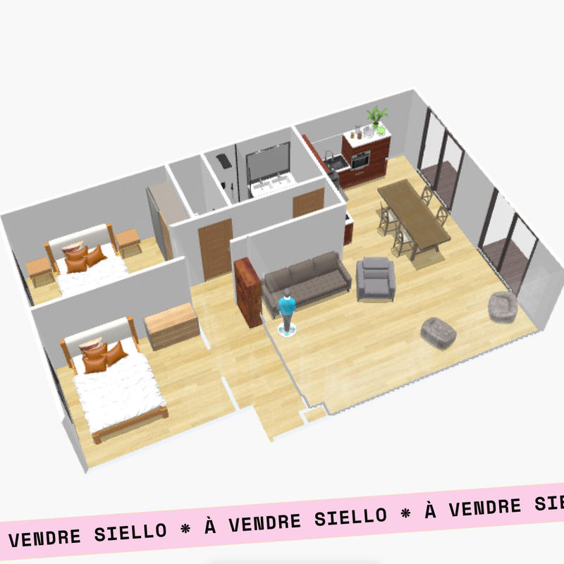 Appartement - 80 m² - 3 pièces