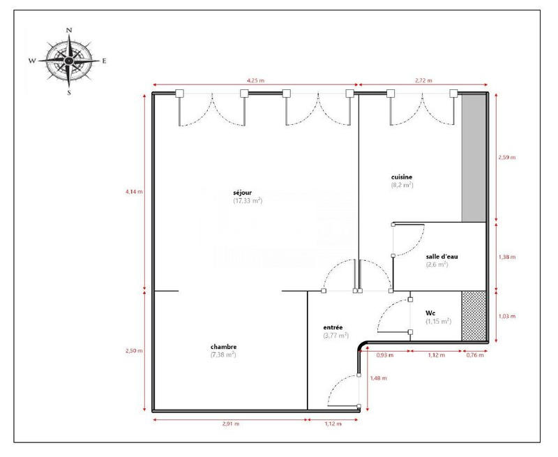Appartement - 40 m² - 1 pièce