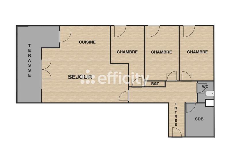 Appartement - 80 m² - 4 pièces