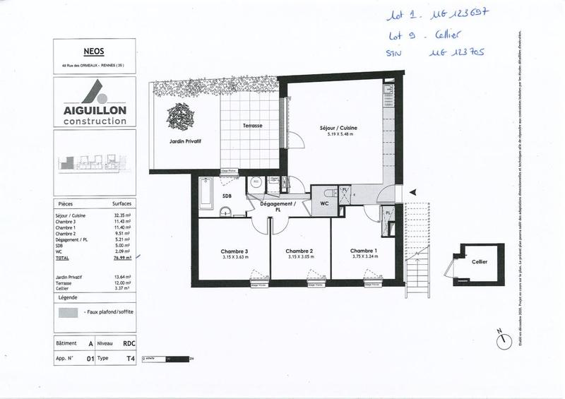 Appartement - 77 m² - 4 pièces