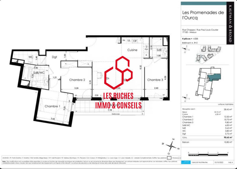 Appartement - 91 m² - 4 pièces