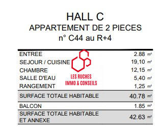 Appartement - 41 m² - 2 pièces