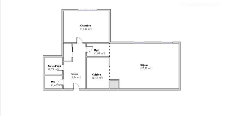 Appartement - 49 m² - 2 pièces