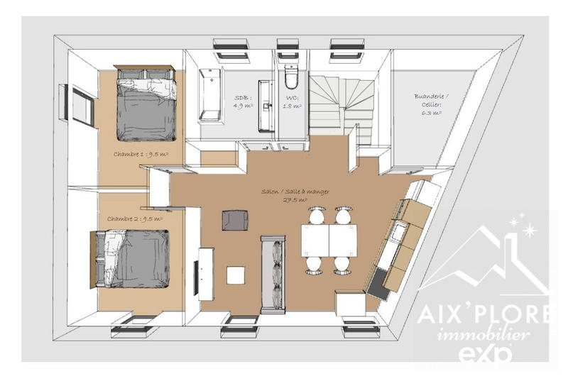 Appartement - 61 m² - 3 pièces