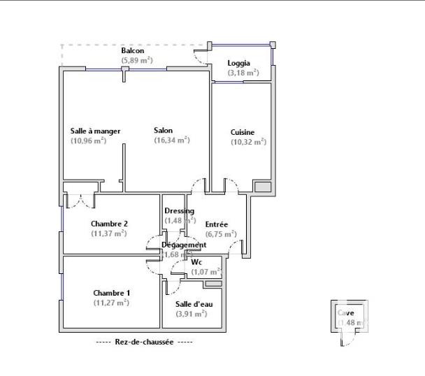 Appartement - 75 m² - 4 pièces