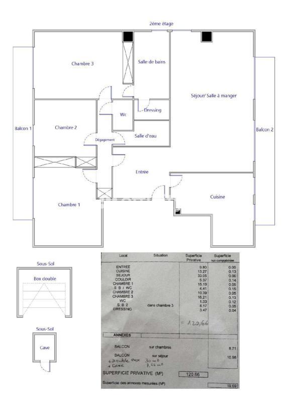 Appartement - 120 m² - 4 pièces