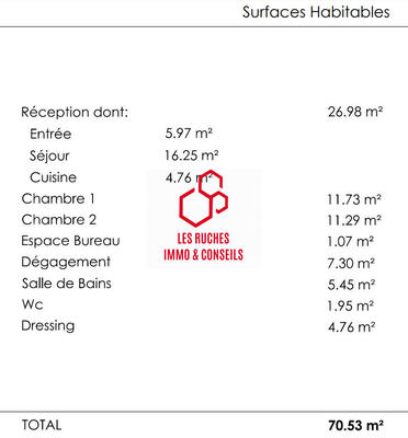 Appartement - 71 m² - 3 pièces