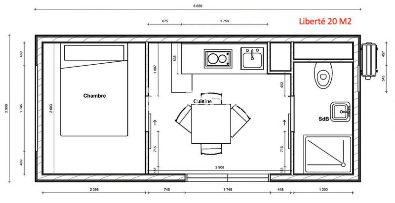 Maison - 15 m² - 1 pièce