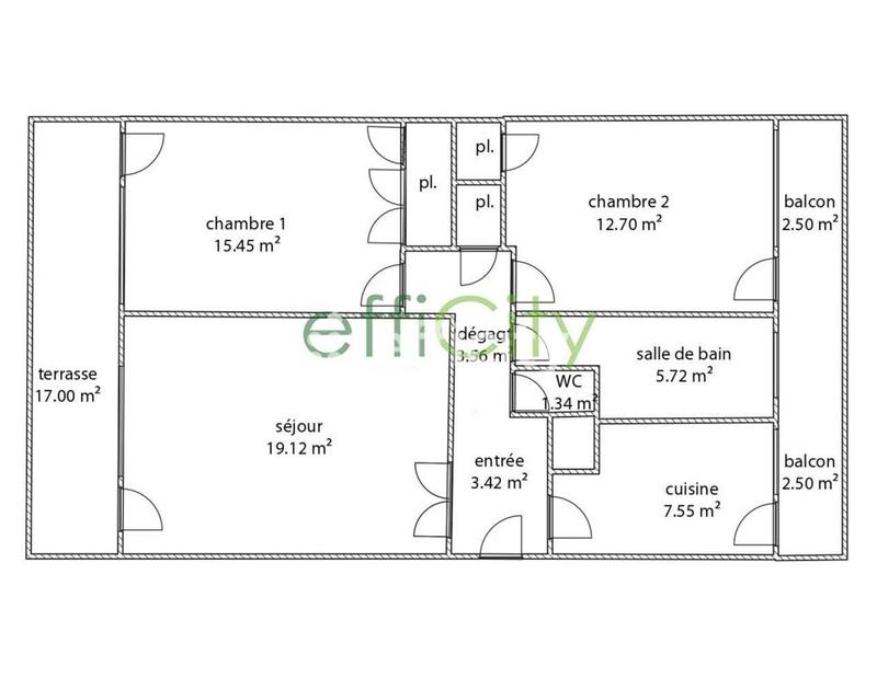 Appartement - 68 m² - 3 pièces