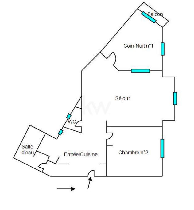 Appartement - 45 m² - 3 pièces