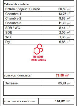 Appartement - 80 m² - 4 pièces