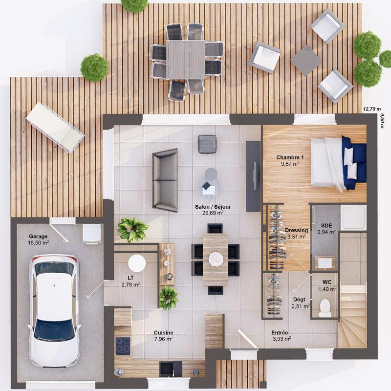 Maison - 126 m² - 7 pièces