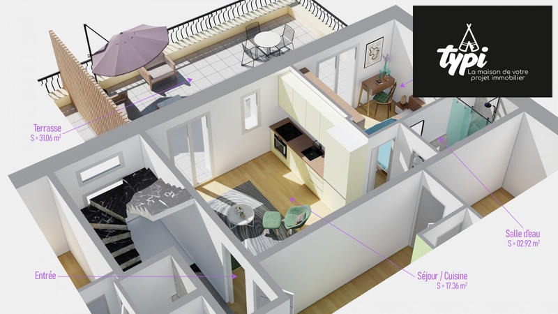 Appartement - 30 m² - 2 pièces