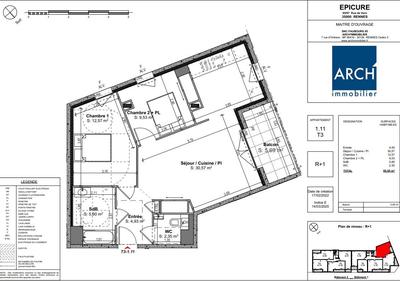 Appartement - 66 m² - 3 pièces