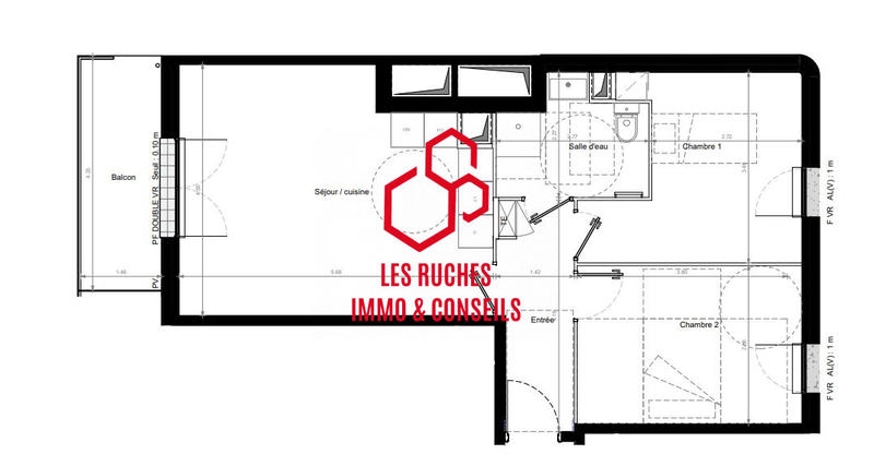 Appartement - 57 m² - 3 pièces