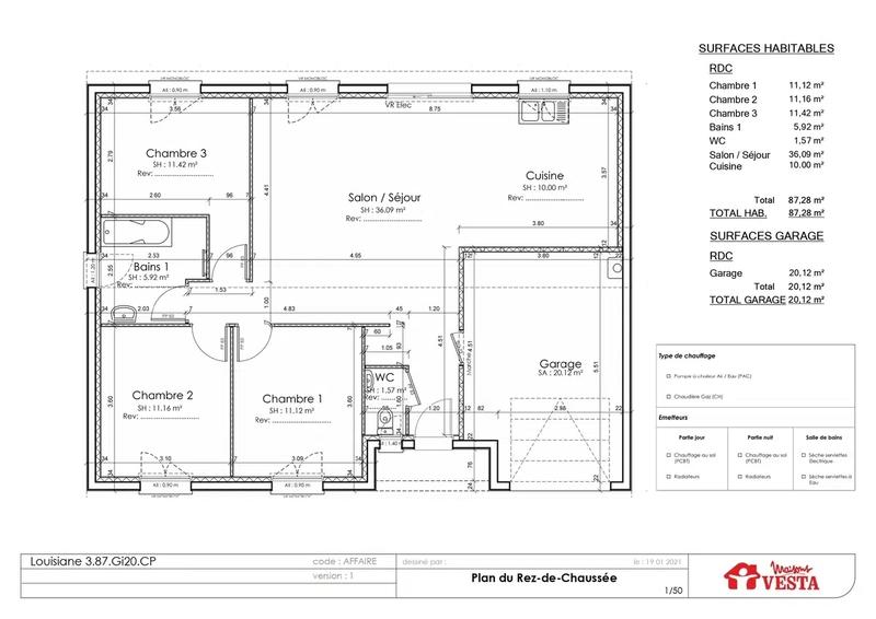 Maison - 87 m² - 4 pièces