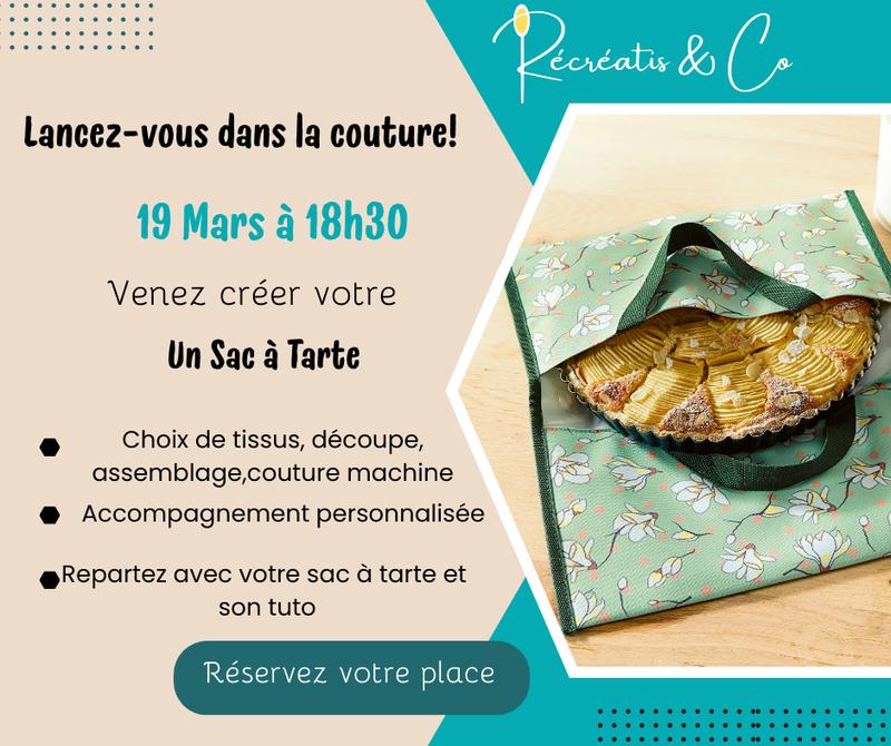 Viens fabriquer ton sac à tarte- Atelier couture